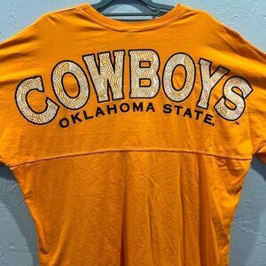 🔥🏈 OKLAHOMA STATE COWBOYS College Big Spellout LS Tee Men Sz 2XL - EXCELLENT!!